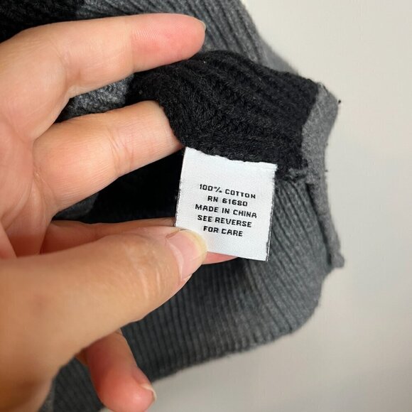 525 America color block greyscale mock neck sweater - Picture 4 of 5